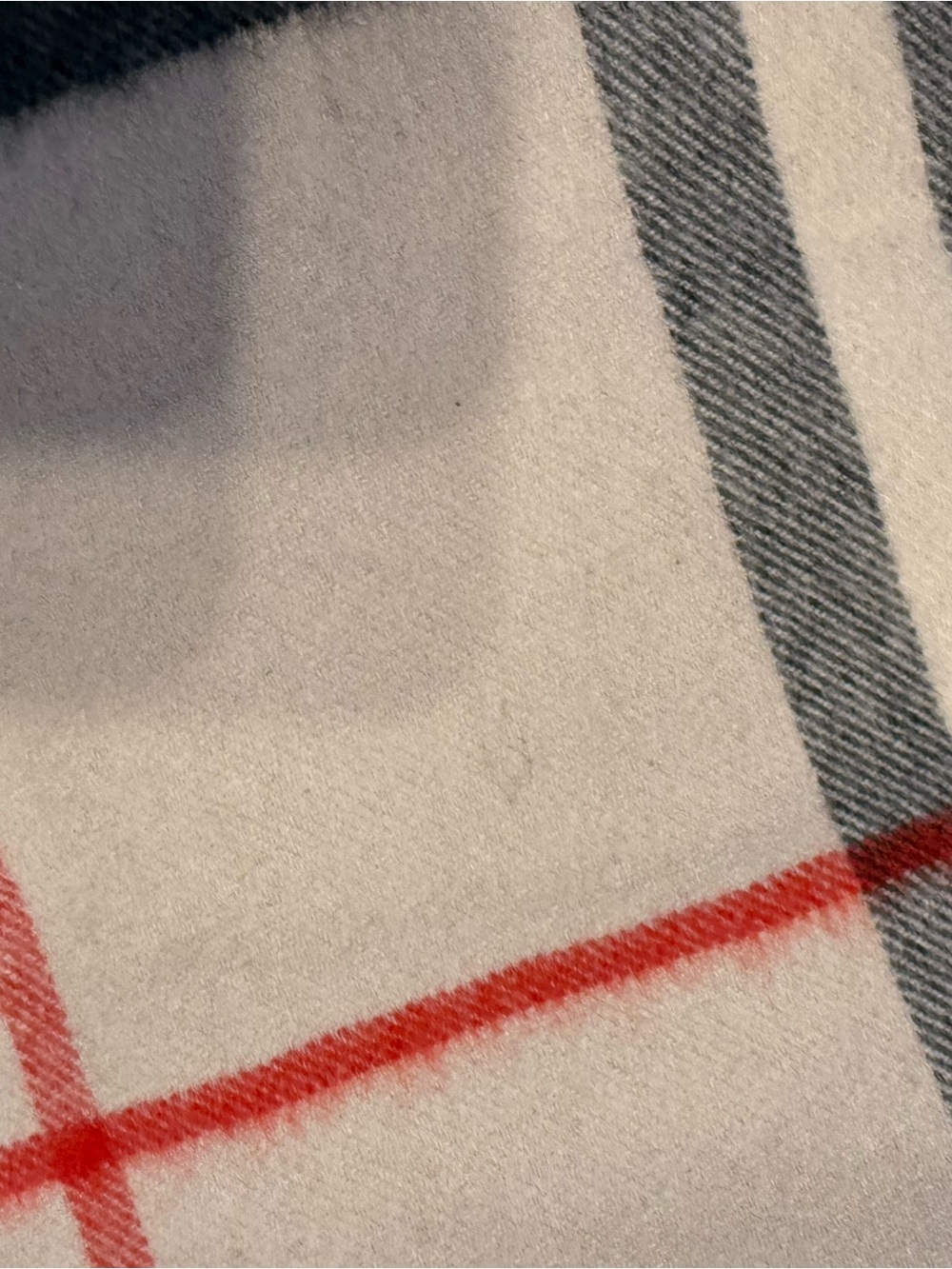 Burberry Beige and Black Check Cashmere Scarf